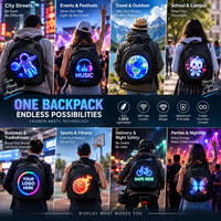 Sac à dos publicitaire holographique 3D HoloPack avec affichage LED, HDR10+, résolution 1024x1024, luminosité 1200cd, garantie 1 an