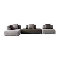 Canapé modulaire Timberight italien moderne minimaliste en forme de L, deux places, dossier mobile, revêtement en éponge et chanvre, pour salon