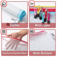 2024 personnalisé clair étanche jouet organisateur sac grand plastique A3 A4 A5 A6 PVC papeterie maille fermeture éclair pochette sacs avec étiquette poche
