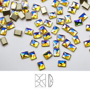 Strass pour ongles Paso Sico Super Shiny Golden Shadow K9 en verre, formes multiples, dos plat, pour nail art 3D - Product Image 3