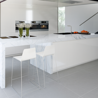 Dalles en pierre de quartz siliceuse YDSTONE 0, veinées blanches Calacatta, pour plan de travail de cuisine, îlot et plan de travail