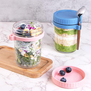 12oz 16oz Récipient hermétique à large bouche pots <span class=keywords><strong>d</strong></span>'<span class=keywords><strong>avoine</strong></span> de nuit de <span class=keywords><strong>yaourt</strong></span> avec cuillère <span class=keywords><strong>et</strong></span> couvercle - Product Image 5
