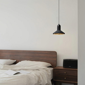 Lampe suspendue en pierre de travertin noir nordique, style industriel simple, lampe suspendue pour salon, chevet, lampe suspendue en pierre de grotte - Product Image 3