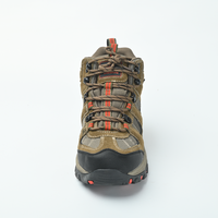 Chaussures de randonnée imperméables en cuir véritable pour hommes, à lacets, en toile et fourrure, pour l'escalade