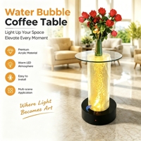 Table à bulles d'eau en acrylique transparent à assembler facilement, avec éclairage LED RGB à changement de couleur, taille et forme personnalisables, décoration intérieure
