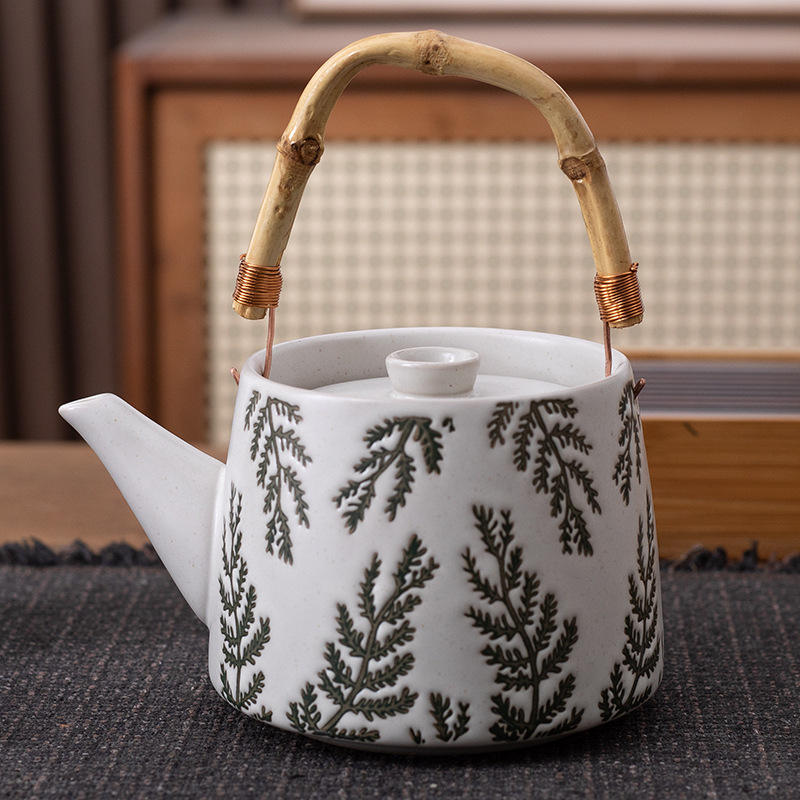 Bouilloire en céramique feuille de saule