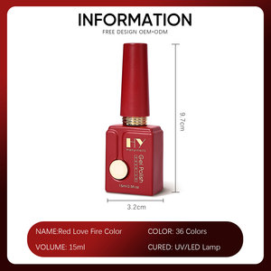 Hanyi Premium TPO Free Red Love Fire Gel Polish 36 colores 15ml UV LED curado rico pigmento OEM personalizado Gel Polish - Product Image 6