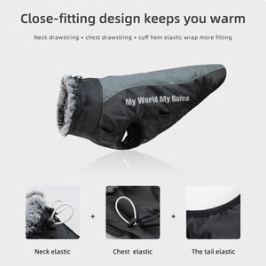 थोक चिंतनशील पट्टी गर्म बड़े पालतू जानवर कुत्ते कोट - Product Image 5