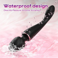 Vibromasseur double extrémité 2-en-1, Godemiché double extrémité, Masseur sans fil et étanche pour stimulation clitoridienne et point G, Jouet sexuel pour femmes adultes, usage solo et en couple