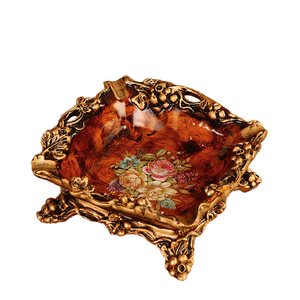 Classic Style Resin Wood Pattern Ashtray for <b>Family</b> Hotel Table <b>Ornaments</b> - Product Image 1