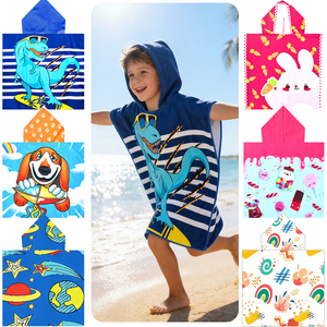 Albornoz Infantil Personalizado de Microfibra con Capucha y Estampado de Dibujos Animados, Toalla de <span class=keywords><strong>Baño</strong></span> Tipo <span class=keywords><strong>Capa</strong></span> para <span class=keywords><strong>Playa</strong></span> de Verano - Product Image 4