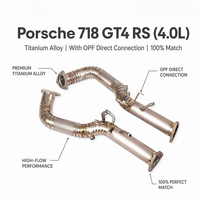 Tuyau d'échappement direct en alliage de titane sur mesure pour Porsche 718 GT4 RS 4.0L, tuyau d'échappement haute performance, ajustement parfait 1:1