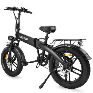 Bicicleta eléctrica plegable de montaña y urbana con cuadro de aleación de aluminio, neumáticos de 20*4 pulgadas, batería de litio de 36V 10.4AH y frenos de doble disco. - Product Image 3