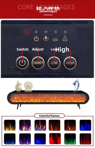Support TV suspendu cylindrique noir sur mesure avec 168 lumières, <span class=keywords><strong>cheminée</strong></span> à LED et technologie d'atomisation 3D - Product Image 4