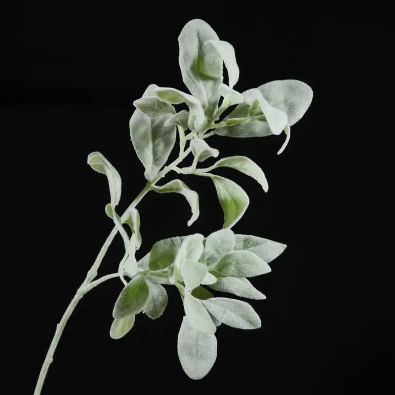 M239 centrotavola fiore artificiale floccato orecchio di agnello foglie stelo foglie di coniglio stelo per vaso da tavola Deco