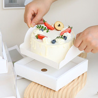 Boîtes à Gâteau Transparentes de 6 Pouces en Plastique Blanc pour Noël, Anniversaire, Pâtisserie, Douceurs, Fêtes et Cadeaux