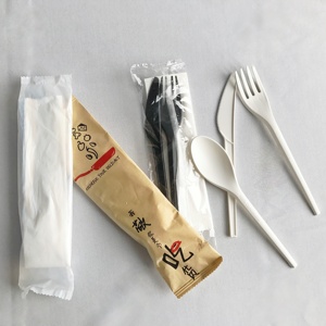 Vente chaude 6.5 POUCES <span class=keywords><strong>Biodégradable</strong></span> Jetable Cuillère Fourchette CPLA Couverts Kits - Product Image 4