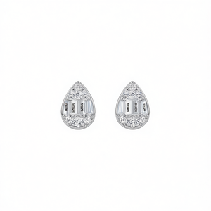 Orecchini con Diamanti Taglio a Pera Diamonique in Oro Bianco, Colore D Naturale, Certificati GIA, Gioielli Classici da Sposa per Donna - Product Image 1