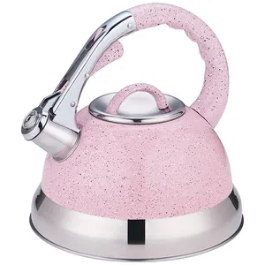 Rosa Farbe Kapselboden Induktion Herd Gebrauch Hause Wasser Kochen OEM Metall Wasserkocher Wistling Wasser Wasserkocher