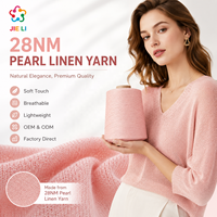 Fil à tricoter mat et respirant en lin perlé, viscose et polyester 28NM pour robes d'été, couleur personnalisée, fourniture directe usine
