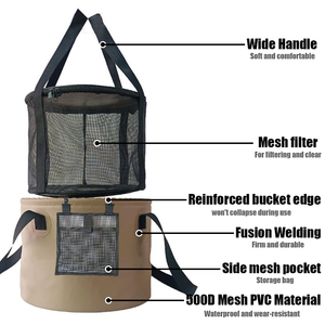 Seau pliable 20L avec filtre pour le <span class=keywords><strong>camping</strong></span>, la randonnée, la pêche, le lavage et le pique-nique. - Product Image 2