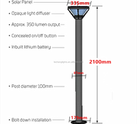 Nouveau panneau solaire monocristallin 9V/8W 2026, éclairage de jardin solaire LED tout-en-un, indice de protection IP65, corps de lampe en verre et aluminium, LiFePO4