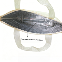 Sac fourre-tout isotherme en toile |   Revêtement en aluminium de qualité alimentaire |   Glacière portable durable pour pique-nique et courses