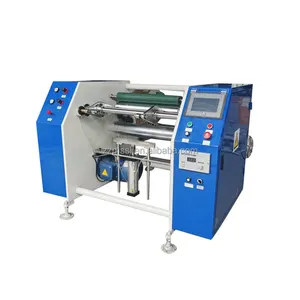 Manufacturer Double Station Semi Auto Aluminum Foil Stretch Film Rewinding Machine