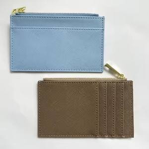 Pu cuir fait à la main porte-carte crédit banque Id affaires porte-monnaie hommes femmes 6 poches haute qualité porte-carte de visite portefeuille - Product Image 5