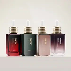 Bouteilles compte-gouttes carrées en verre dégradé <span class=keywords><strong>FINSPOT</strong></span> 50 ml pour l'emballage de sérums et d'huiles essentielles pour les soins de la peau - Product Image 1