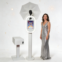 Cabina de Fotos Comercial con Marco de Acero, Pantalla Táctil, Anillo de Luz LED, Equipo de Alquiler para Bodas