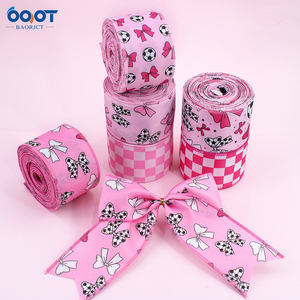 Set de Cintas Rosas con Borde Metálico para Fútbol, Cinta de Tela con Estampado a Cuadros para Hacer Lazos, Envolver Regalos, Temática de Fútbol para Niñas - Product Image 3