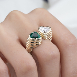 Anillo de oro amarillo de 10 quilates con diamantes y piedras preciosas de colores para mujer, Messi Jewelry MSR-2026 - Product Image 6