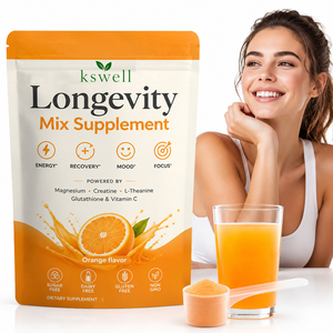 Complément <span class=keywords><strong>de</strong></span> récupération musculaire OEM saveur orange Longevity Mix avec <span class=keywords><strong>magnésium</strong></span>, créatine, L-théanine, glutathion et vitamine C - Product Image 1