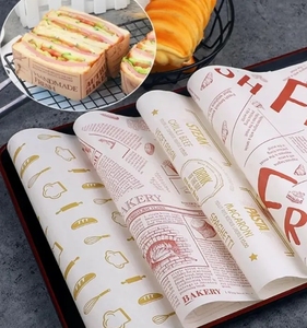 Food Grade Wrap Paper With Your Own Logo  Grease Proof Food Papers Packaging  Waxed Wrapping Paper Customized
