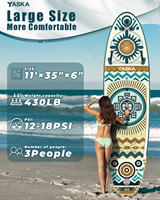 Planche de SUP gonflable Fly Eagle 11' unisexe en PVC, portable, système à 3 ailerons, paddle surf, stand-up paddleboarding
