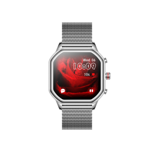 <span class=keywords><strong>Breitling</strong></span> <span class=keywords><strong>Reloj</strong></span> de carga de succión magnética 1,4 inchTFT 200mAh Batería IP67 Calendario de metal cuadrado Brújula Correa de acero de silicona - Product Image 2