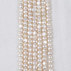 Perla de Agua Dulce Natural de Zhuji, Perla Barroca Suelta de 6-7 mm con Orificio Lateral Ligero para Joyería DIY - Product Image 4