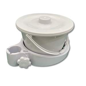 Poubelle d'hygiène en plastique avec couvercle, capacité 4L, ronde, pour lavabo, usage médical et esthétique - Product Image 1