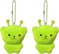 Porte-clés en peluche chat extraterrestre mignon, mini-breloque kawaii pour sac à dos, charmant accessoire de sac à main de dessin animé