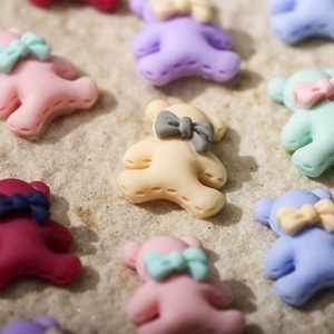 Paso Sico 11,5*13,5mm oso mate <span class=keywords><strong>3D</strong></span> <span class=keywords><strong>con</strong></span> corbata Color caramelo dibujos animados Kawaii resina decoración de <span class=keywords><strong>uñas</strong></span> diseño DIY - Product Image 3