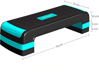 Plataforma de Ejercicio Aeróbico Ajustable en Altura (10/15/20 cm), Tabla de Ejercicios