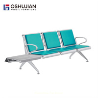 Chaise de groupe confortable avec dossier et assise en fer pour salon de coiffure, salon de barbier, train de métro, sièges publics