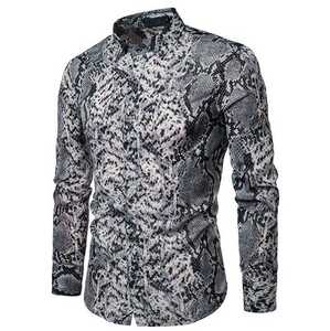 Primavera nuova <span class=keywords><strong>camicia</strong></span> da uomo alla moda con motivo a serpente grande <span class=keywords><strong>Body</strong></span> Design per uomo <span class=keywords><strong>camicia</strong></span> a maniche lunghe con risvolto - Product Image 3