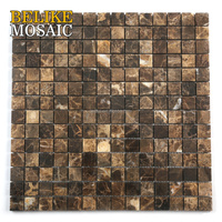 Mosaïque de marbre Premium Dark Emperador pour revêtement, aménagement intérieur, façade, décoration, mur d'accentuation pour devanture de magasin, salle de bain et cuisine