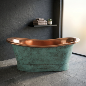 Baignoire rectangulaire en cuivre antique, style pieds de chat, durable, écologique, élégante, pour salle de bain - Artisanat indien - Product Image 4