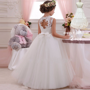 Vestidos de Niña de las Flores para 13 a 14 Años, Espalda Descubierta, Satén, Vestido de Primera Comunión para Fiestas de Primavera, Diseño Floral ODM - Product Image 3