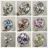 Ballons en latex de 12 pouces avec confettis pour la décoration de fêtes d'anniversaire et de festivals, en vrac