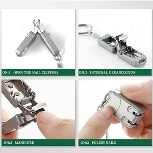 Coupe-ongles pliable portable <span class=keywords><strong>en</strong></span> acier inoxydable, mini coupe-ongles à ouverture rapide, porte-clés, paquet individuel, coupe-ongles mignon, beauté - Product Image 5