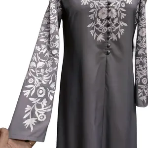 Abito unico elegante casual OEM ODM islamico musulmano stampa abito da donna abito lungo abaya